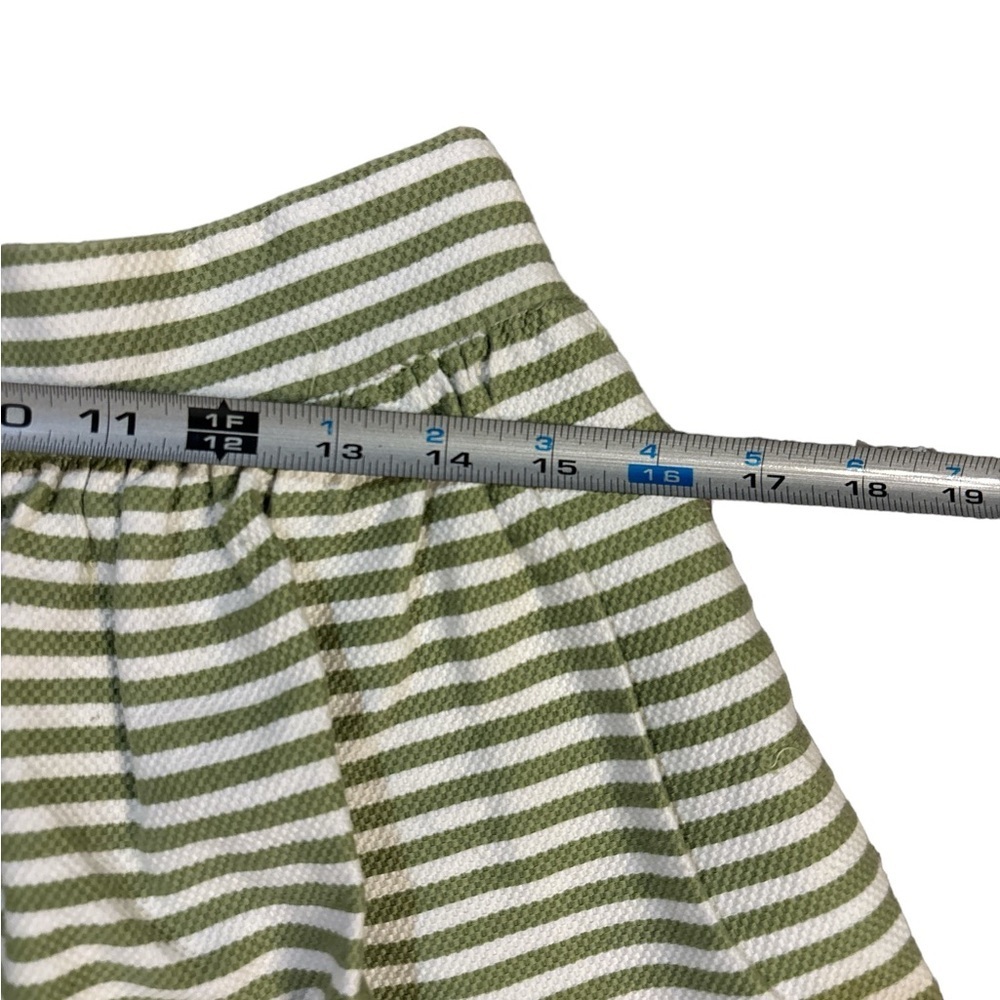 Anthropology Pins and Needles Pleated Miniskirt Green and White Stripes Size 4 - Picture 6 of 8